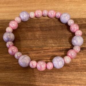 Handmade Pink and Purple Beaded Bracelet
